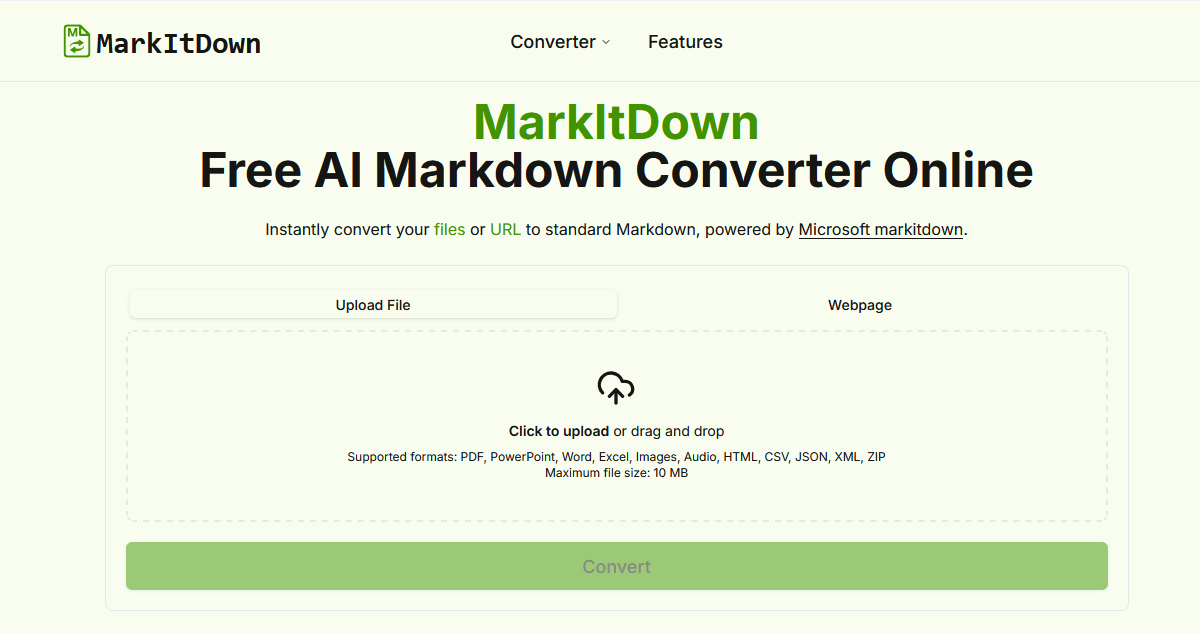 MarkItDown 免费 AI Markdown 在线转换器-网创情报论坛-网创情报-推咖网创