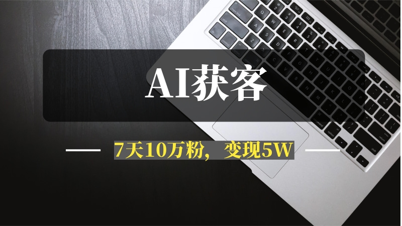 AI获客+极致销转：7天视频号10万粉，变现5W-推咖网创